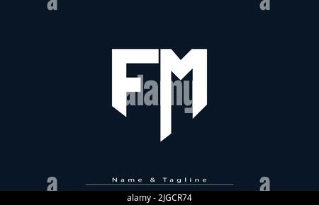 Lettres de l'alphabet initiales Monogram logo FM , MF Illustration de Vecteur