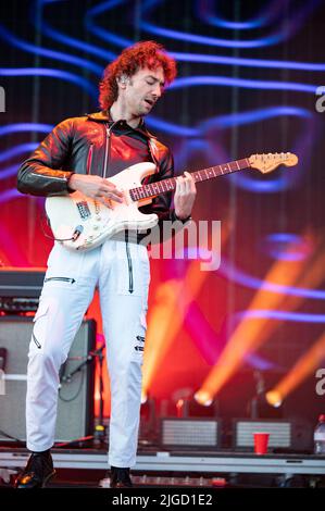 Glasgow, Royaume-Uni. 09th juillet 2022. Julian Casablancas, guitaristes Nick Valensi et Albert Hammond Jr., bassiste Nikolai Fraiture, et batteur Fabrizio Moretti titre du festival TRNSMT 2. 2022-07-09 . Crédit : Gary Mather/Alay Live News Banque D'Images