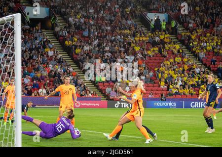 Sheffield, Royaume-Uni. 09th juillet 2022. Sheffield, Angleterre, juillet 9th 2022: Lancer pendant le match entre les pays-Bas et la Suède à Bramall Lane à Sheffield, Angleterre, match valable pour la scène de groupe (Groupe C) de l'UEFA Euro 2022 femmes (Richard Callis/SPP) crédit: SPP Sport Press photo. /Alamy Live News Banque D'Images