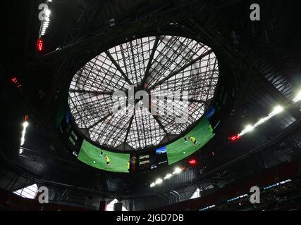 Atlanta, Géorgie, États-Unis. 9th juillet 2022. Stade Mercedes Benz avant le début d'un match de football de ligue majeure entre Atlanta United et Austin FC sur 9 juillet 2022 à Atlanta, Géorgie. Austin a gagné 3-0. (Credit image: © Scott Coleman/ZUMA Press Wire) Credit: ZUMA Press, Inc./Alamy Live News Banque D'Images