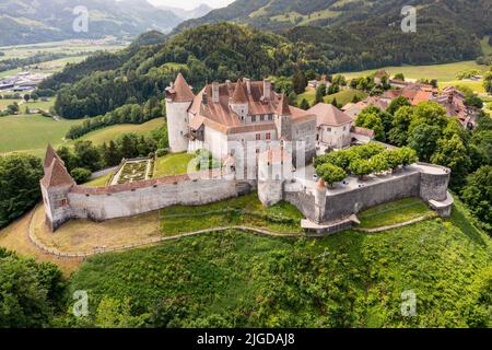 Château de Gruyères, Château de Gruyères, Gruyères, Suisse Banque D'Images