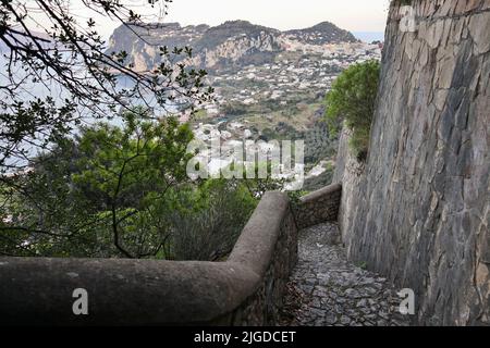 Capri - Scorcio panoramico dalla Scala Fenicia Banque D'Images