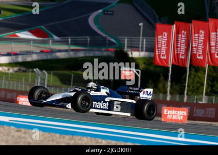 Riccardo Patrese dans une BMW de Brabham BT52 de 1983, action pendant la Formule 1 Rolex Grosser Preis Von Osterreich 2022, Grand Prix autrichien 2022, 11th tour du Championnat du monde de Formule 1 de la FIA 2022 de 8 juillet à 10, 2022 sur le Red Bull Ring, à Spielberg, Autriche - photo DPPI Banque D'Images