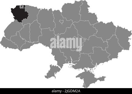 Carte de localisation de VOLYN OBLAST, UKRAINE Illustration de Vecteur