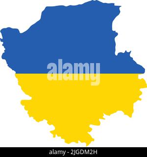 Carte drapeau de l'OBLAST DE VOLYN, UKRAINE Illustration de Vecteur