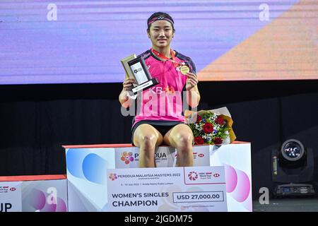 Kuala Lumpur, Malaisie. 10th juillet 2022. L'an Young se de Corée du Sud pose pour des photos lors de la cérémonie de remise des prix pour l'événement féminin des maîtres de Malaisie 2022 à Kuala Lumpur, Malaisie, 10 juillet 2022. Credit: Chong Voon Chung/Xinhua/Alay Live News Banque D'Images