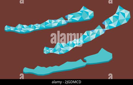 Carte du lac Balaton, Hongrie. Illustration vectorielle à faible teneur en poly en 3D. Illustration de Vecteur