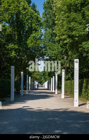 Le parc des insurgés de Varsovie (parc Powstańców Warszawy) dans le district de Wola, ville de Varsovie, en Pologne. Banque D'Images