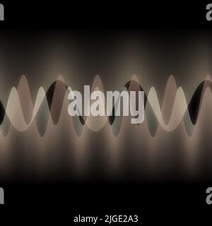 Illustration de plusieurs ondes oscillant ou se chevauchant par de nombreuses petites lignes verticales numériques abstrait décoratif moderne design sur fond noir Banque D'Images