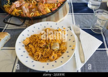 plat de paella de fruits de mer Banque D'Images