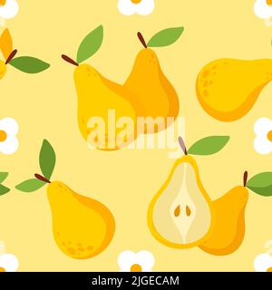 Motif poire sans coutures. Idéal pour l'emballage, le papier peint pour votre maison, le design de mode et bien plus encore Banque D'Images
