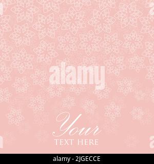 Fleurs abstraites blanches vectorielles tombant avec un joli fond rose horizontal sans couture motif de bordure Illustration de Vecteur