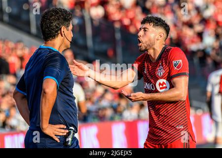 Toronto, Canada. 09th juillet 2022. Jonathan Osorio (21) pendant le match MLS entre le FC de Toronto et les tremblements de terre de San Jose à BMO Field. Le jeu s'est terminé en 2-2. (Photo par Angel Marchini/SOPA Images/Sipa USA) crédit: SIPA USA/Alay Live News Banque D'Images