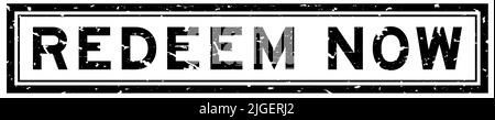 Noir grunge utiliser maintenant mot carré caoutchouc cachet sur fond blanc Illustration de Vecteur
