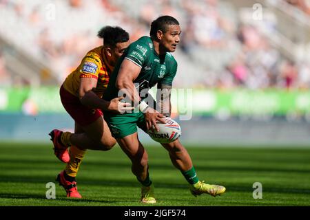 Newcastle, Royaume-Uni. 10th juillet 2022. Peter MataÕutia #3 de Warrington Wolves à Newcastle, Royaume-Uni, le 7/10/2022. (Photo de Steve Flynn/News Images/Sipa USA) crédit: SIPA USA/Alay Live News Banque D'Images