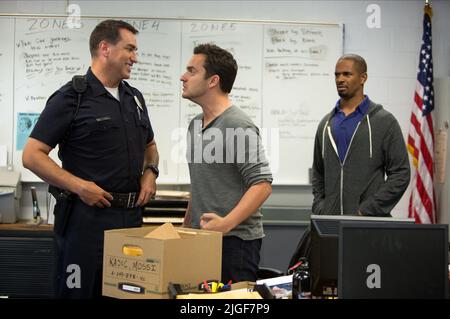 ROB RIGGLE, JAKE JOHNSON, DAMON WAYANS JR., SOYONS FLICS, 2014 Banque D'Images