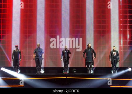 Milwaukee, États-Unis. 08th juillet 2022. AJ McLean, Nick carter, Howie Dorough, Kevin Richardson et Howie Dorough de Backstreet Boys au Festival de musique Summerfest sur 8 juillet 2022, à Milwaukee, Wisconsin (photo de Daniel DeSlover/Sipa USA) crédit: SIPA USA/Alay Live News Banque D'Images