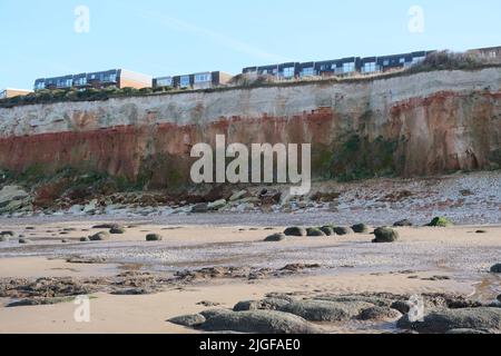 Célèbres falaises de Hunstanton rouges et blanches Banque D'Images