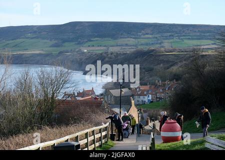 Vue sur Robin Hood's Bay Banque D'Images