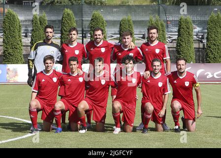 Mezzano, Italie. 09th juillet, 2022. Photo de l'équipe nous Primiero pendant Hellas Verona vs US Primiero, 1Â° frendly match pré-saison Serie A Tim 2022-23, au 'Centro Sportivo Intercomunale' Mezzano di Fiera di Primiero (TN), Italie, on 09 juillet 2022. Crédit : Agence photo indépendante/Alamy Live News Banque D'Images