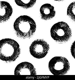 Motif sans couture noir anthracite avec motif vectoriel en forme de cercle audacieux Illustration de Vecteur