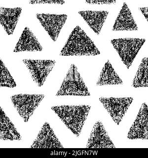 Motif sans couture de triangles noirs vectoriels dessinés à la main Illustration de Vecteur