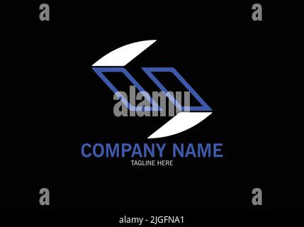 Logo abstrait logo simple logo Tech logo forme logo deux couleurs logo Vector Illustration de Vecteur