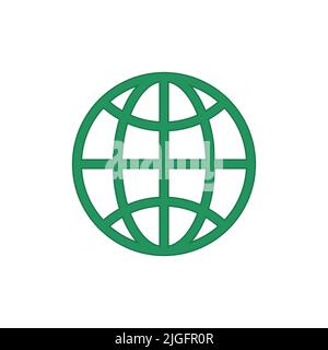 Globe vert icône ECO vecteur isolé sur fond blanc Illustration de Vecteur