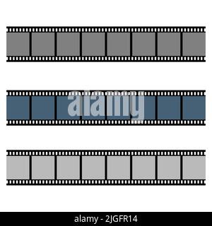 Illustration vectorielle de la collection de bandes de film isolée sur fond blanc Illustration de Vecteur