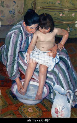 Le bain de l'enfant. Mary Cassatt. 1893. Banque D'Images