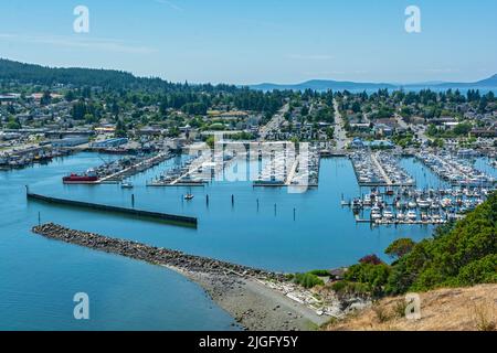 Washington, Anacortes, marina, centre-ville Banque D'Images