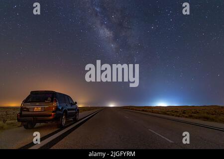 Nuit de la galaxie dans le désert du Qatar Banque D'Images