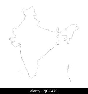 Schéma de la carte de pays de l'Inde Illustration de Vecteur