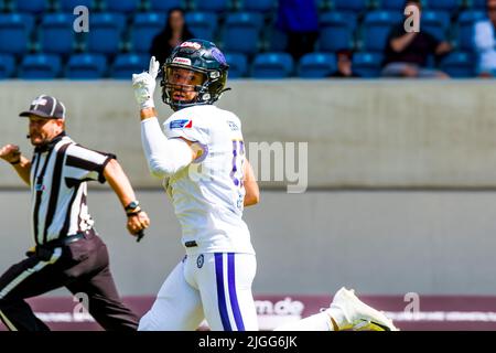 Stuttgart, Allemagne. 10th juillet 2022. Zum TD Frankfurt Galaxy/WR # 17 Reece Horn Credit: Frank Baumert/Alay Live News Banque D'Images