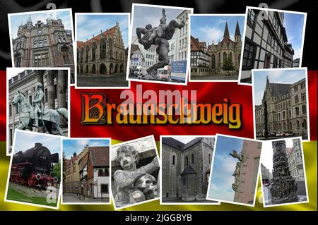 Braunschweig, également appelé Brunswick, (Allemagne) la "ville du Lion" est une belle ville de Basse-Saxe pleine de bâtiments historiques Banque D'Images