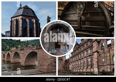 Heidelberg est une ville allemande célèbre pour son université et ses nombreux monuments historiques. Banque D'Images