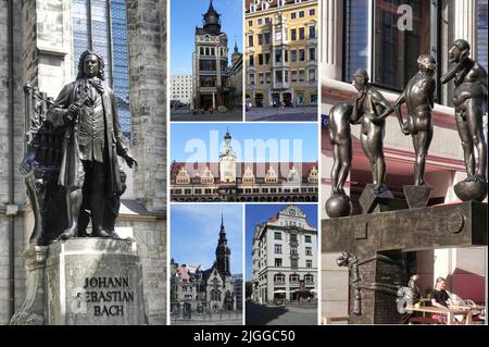 Leipzig est le centre de la vie culturelle allemande, des galeries, des musées et des salles de concert, des églises romanes, des bâtiments Art Nouveau et des vieux cafés. Banque D'Images