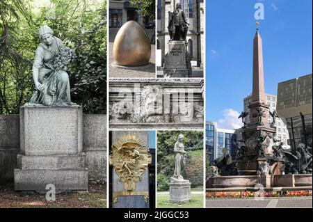 Leipzig est le centre de la vie culturelle allemande, des galeries, des musées et des salles de concert, des églises romanes, des bâtiments Art Nouveau et des vieux cafés. Banque D'Images