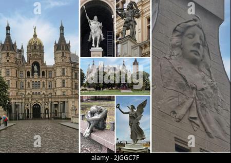 Schwerin est une ville accueillante dans l'ancienne Allemagne de l'est et la capitale actuelle du Land de Mecklembourg-Poméranie-Occidentale. Banque D'Images