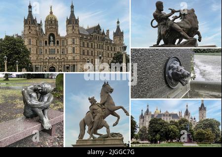 Schwerin est une ville accueillante dans l'ancienne Allemagne de l'est et la capitale actuelle du Land de Mecklembourg-Poméranie-Occidentale. Banque D'Images