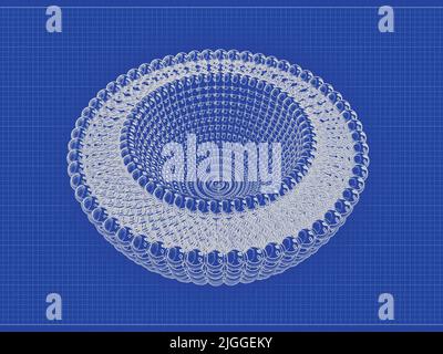 Médical 3D rendu illustration de liposomes structure bi-couche modèle de dessin technique Banque D'Images