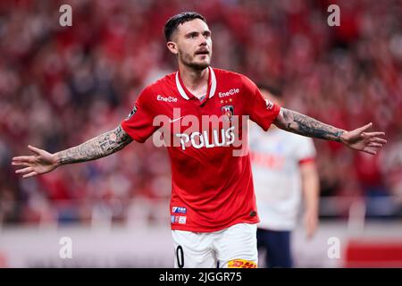 Saitama, Japon. 10th juillet 2022. David Moberg (Reds) football : 2022 J1 match de ligue entre Urawa Red Diamonds 3-0 FC Tokyo au Saitama Stadium 2002 à Saitama, Japon . Credit: AFLO SPORT/Alay Live News Banque D'Images