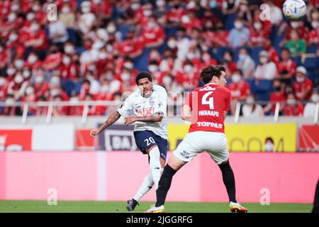 Saitama, Japon. 10th juillet 2022. Leandro (FC Tokyo) football : 2022 J1 match de ligue entre les diamants rouges Urawa 3-0 FC Tokyo au stade Saitama 2002 à Saitama, Japon . Credit: AFLO SPORT/Alay Live News Banque D'Images