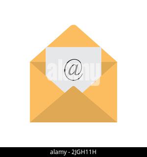 Icône E-mail. Icône de vecteur d'enveloppe de courrier isolée sur fond blanc Illustration de Vecteur