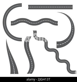 Ensemble de routes isolées sur fond blanc Illustration de Vecteur
