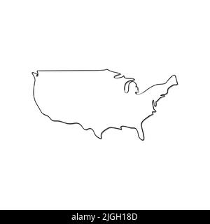 Carte de l'icône vecteur USA isolée sur fond blanc Illustration de Vecteur