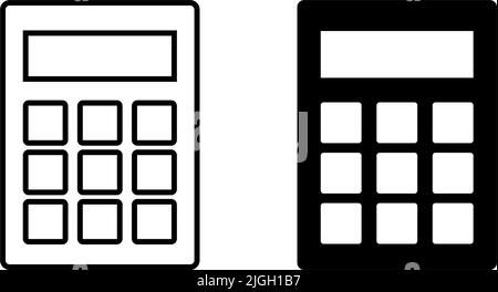 Jeu d'icônes de la calculatrice. Calcul. Comptabilité. Vecteur modifiable. Illustration de Vecteur