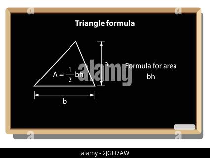 Formule de triangle. Formes de géométrie et zones avec des formules repères illustration, dessin, Illustration de Vecteur