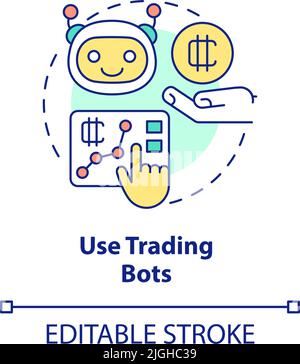 Utiliser l'icône de concept de robots de négociation Illustration de Vecteur