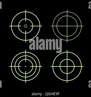 Ensemble de réticules vectoriels. Icônes de réticule pour fusil de sniper dans le jeu vidéo. Illustration de Vecteur
